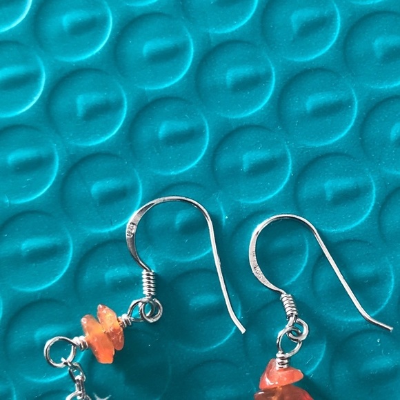 Sterling Silver Carnelian Agate Necklace and Earrings Set - Picture 2 of 7